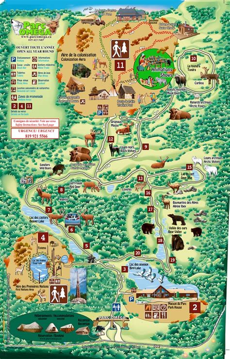 parc omega canada hebergement|park omega map.